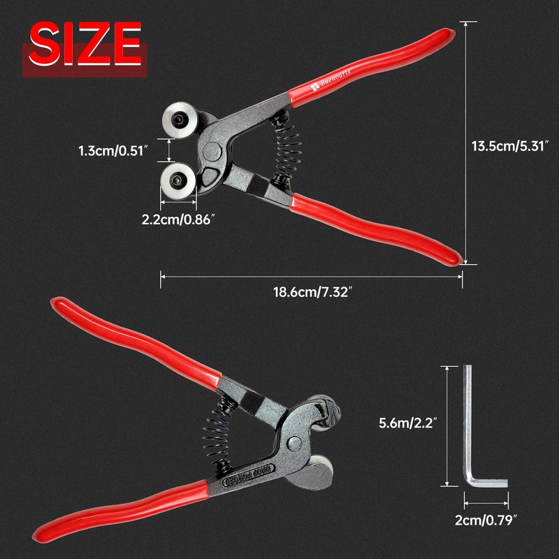 Glass Tile Nippers - Heavy Duty Wheeled Glass Mosaic Nipper