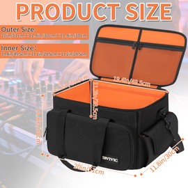 IBVIVIC Large Gig Bag Cable File Bag With Adjustable Dividers Dj Cable Gig Bag for Cables, Cords,DJ Gear,Musicians Accessories 20 inch