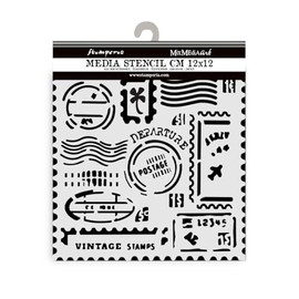 Stamperia - Thick Stencils for Scrapbooks, Albums, Cards, Bullet Journals, and More, Flexible Material, Easy to Clean, Perfect for Hobbies, Crafts, and Gifting (Art of Travelling, Stamps)