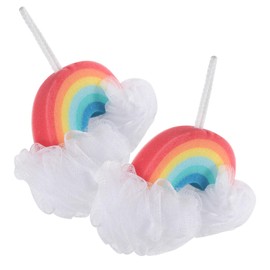 OATIPHO 2pcs Bath Sponge Cartoon Rainbow Exfoliating Sponges for Gentle Body Scrubbing Bathing Tool for Boy Girl Lightweight and Compact Design