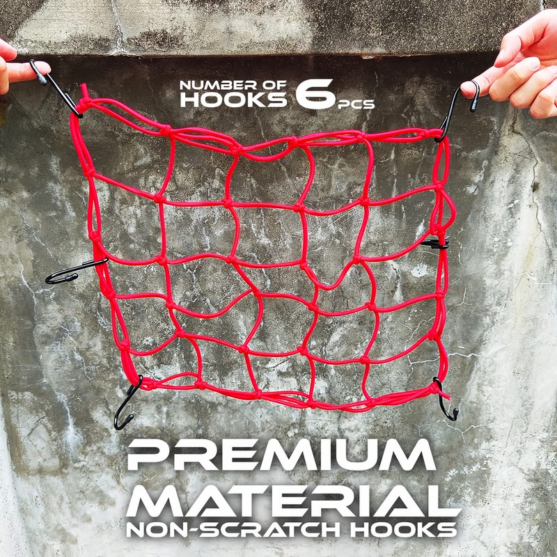 ONIPAX 38x38cm High Elastic Bungee Cargo Net with 6 Hooks