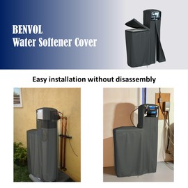 BENVOL Water Softener Cover - 900D Marine-Grade Waterproof Oxford Fabric,All-Season Protection,Easy Install, Universal Fit 64"x40"x16" - Black，Protect Your Outdoor Water Softener