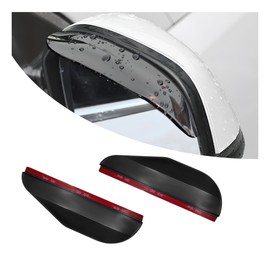 SHMZK 2 PCS Mirror Rain Visor Eyebrow, Waterproof Car Rear View Mirror Rain Cover Visor Guard, Universal Rainproof Carbon Fiber Rearview Mirror Protector Sticker for Car Truck SUV (Black)