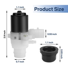 IWIWE 104307 Truck Windshield Wiper Washer Fluid Pump Replacement for Peterbilt 104307 HLK7046 T4695001 104252 385 386 387 388 389 579 385 386 387 388 389 579 and Kenworth T680 T880 （1Pack）