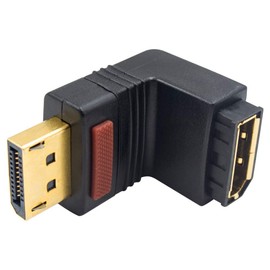 Poyiccot DP to DP Adapter, 90 Degree Up Angle Displayport Male to Displayport Female Extension Adapter Support Displayport 1.2 (4k DP Male to Female)