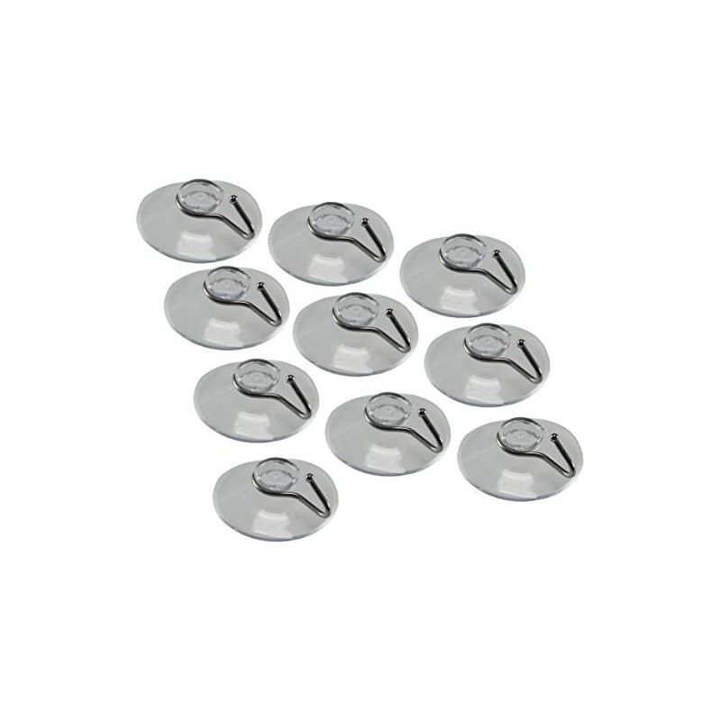 ChiliTec Suction Cup with Metal Hooks Pack of 10 Transparent