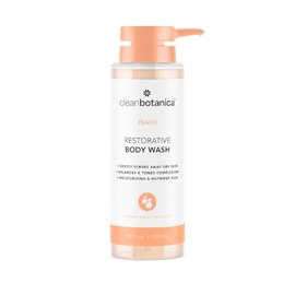 CLEAN BOTÁNICA, Gel de Baño con Extracto de Durazno, Exfoliante Ligero, Sin Parabenos, Restaura tu Piel, 532 ml
