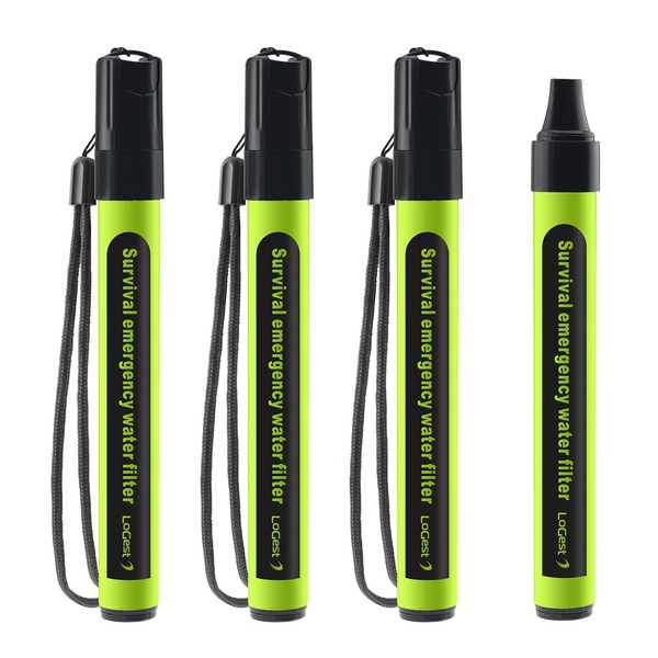 4 Pack Water Filter Straw - Water Purifying Device - Portable Personal Water Filtration Survival - for Emergency Kits Outdoor Activities and Hiking - Water Filter Camping Travel Survival Backpacking