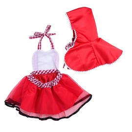 IBTOM CASTLE Little Red Riding Hood Costume, Toddler Girls Baby Child's Fancy Dress Outfits Halter Backless Clothes Set Size 18-24 Months