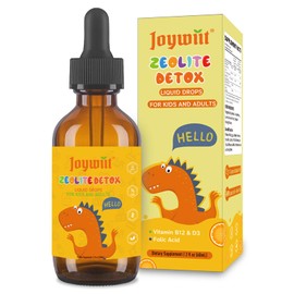 Zeolite Detox for Kids, Advanced Clinoptilolite Zeolite with Prebiotics, B12, Folate & D3, Natural Detox Drops Cleanse Supplement - Orange Flavor, 60ml