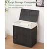 SETVSON Laundry Hamper with Lid Wicker Laundry Basket 112L, Black