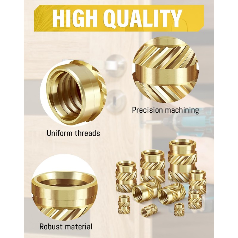Caianwin Pack of 20 Threaded Insert M8 Inserts Knurled Melting