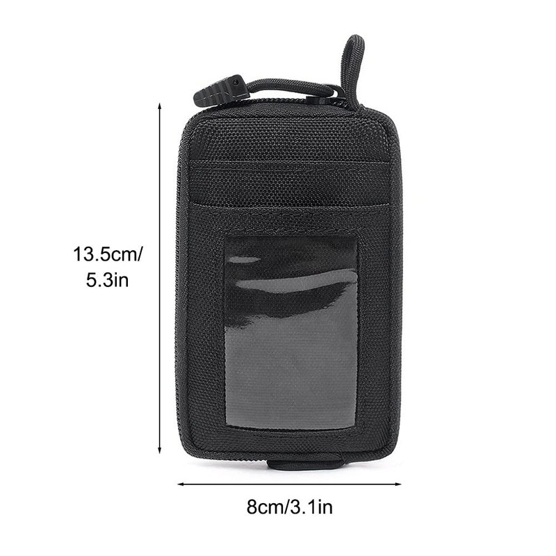 EDC Purse, Tactical Card Holder, Waterproof Change Compartment, Wallet with