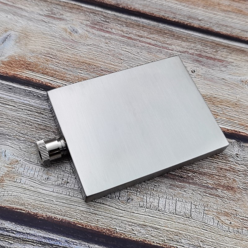 iSavage 3 oz Hip Flask with Square Right Angle Brushed