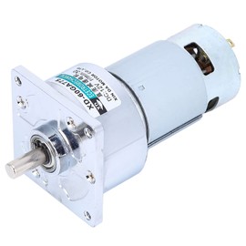 Akozon Gear Motor DC12V / 24V 35W Micro-DC Metal Gear Motor Speed Adjustable CW/CCW (24V 50rpm)