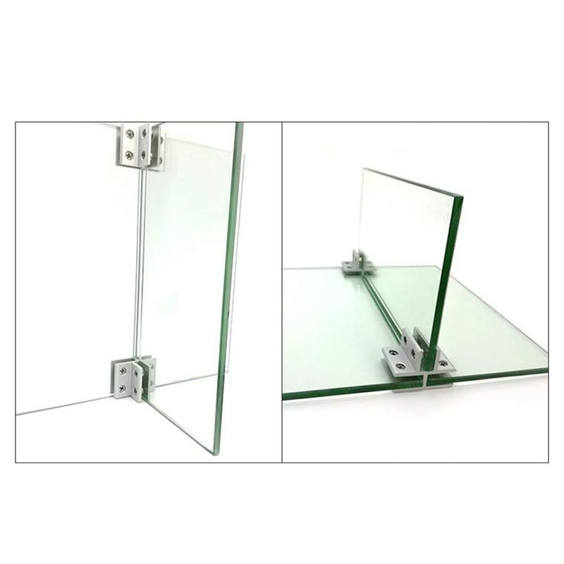 INCREWAY 2 pieces glass clamp, T-shape, 10-12 mm, adjustable aluminium