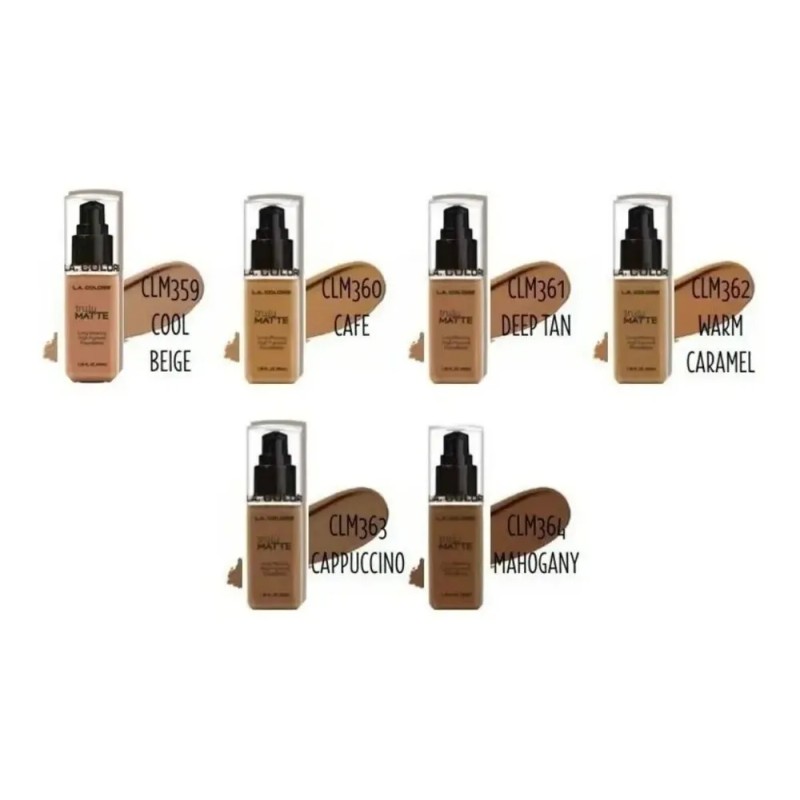 L.a. Colors Truly Matte Foundation Base De Maquillaje 7 Pz
