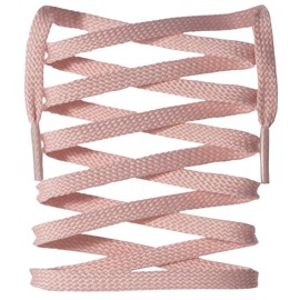 LitLaces - Flat Double Polyester Shoe Laces Cross Grain (Peach, 45")