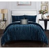 Chic Home Westmont 4 Piece Comforter Set Crinkle Crushed Velvet