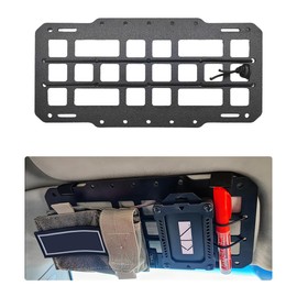 Yourkar Car Rigid MOLLE Panel, Sun Visor Panel Holster Tactical Gear Holder MOLLE EDC Organizer, Rigid Panel Frame Modular Storage Pouch for Auto Visor, Car Accessories