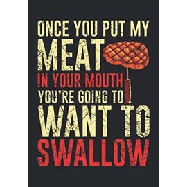 Notizbuch A5 liniert mit Softcover Design: Lustiger Männer Spruch Grill Fleisch Geschenk Vatertag: 120 linierte DIN A5 Seiten