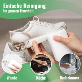 Schmutzradierer 18 Stück - NEU: Radierschwamm mit 2,5X höherer Haltbarkeit | extra langlebiger Schmutzradierer Schwamm | Magic Eraser entfernt Schmutz an Wänden, auf Schuhen, in der Küche und Bad