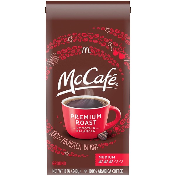 McCafé Premium Medium Roast Ground Coffee (12 oz Bags, Pack of 6)