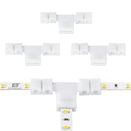 Armacost Lighting SureLock Pro 2 Pin LED Strip Light Tape to Tape T Connectors (4 Pack) 560050