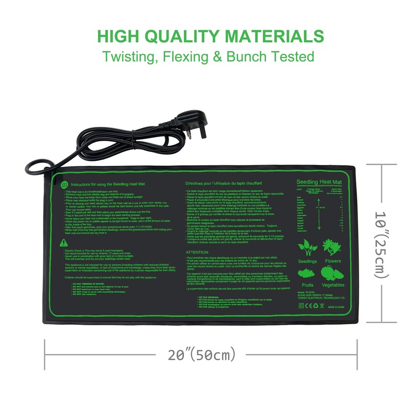 Hyindoor Seedling Heat Mat Heated Propagator Durable Waterproof Seedling Heating