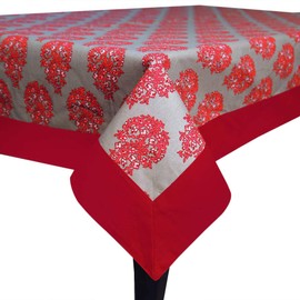 Bilberry Furnishing By Preeti Grover Cotton Rectangular Table Cover?for 6 Seater (60x90 Inches)