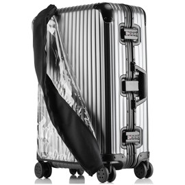 Linpr Transparent PVC Suitcase Cover, No Disassembly Required Clear Luggage Protector Suitcase Cover, Waterproof Travel Wrap Luggage Cover Protectors, Luggage Bag for Hard Cover Suitcase (Black, 20)