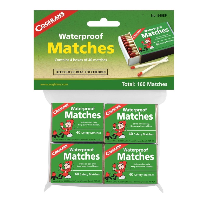 Coghlan's Waterproof Matches Wooden Fire Starters (3-Pack of 4-40 Count