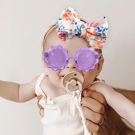 Yheahin Baby Girls Cute Hair Bows Headband Newborn Stretchy Nylon Bow-kont Photo Shower Party Bow Hair Accessories for Toddler Infant (Floral, elastic)