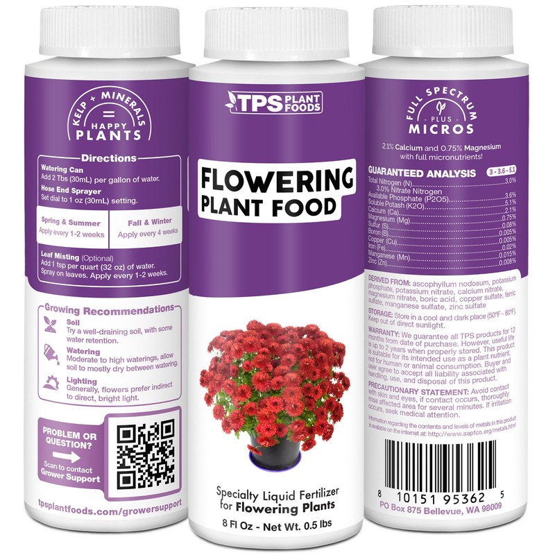 Flowering Plant Food, Complete Liquid Fertilizer for Flowering Plants, 8