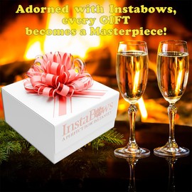 Insta Bows 8 Inch Big Bow for Bike Pink Lace & Ribbon Pull Bow Makes Large Bow Perfect for Really Giant Gift Wrapping Present Or Toy Car 3 Instant Bows for Big Christmas Gifts