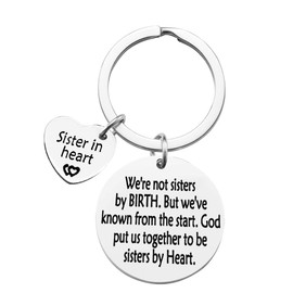 Sister Keychain Best Friend Keychain We're not Sisters by Birth But We've Known from the start keychain,Friendship Keychain Gift Friends Sisters Keychain Graduation Birthday Gift for Women Teens Girl