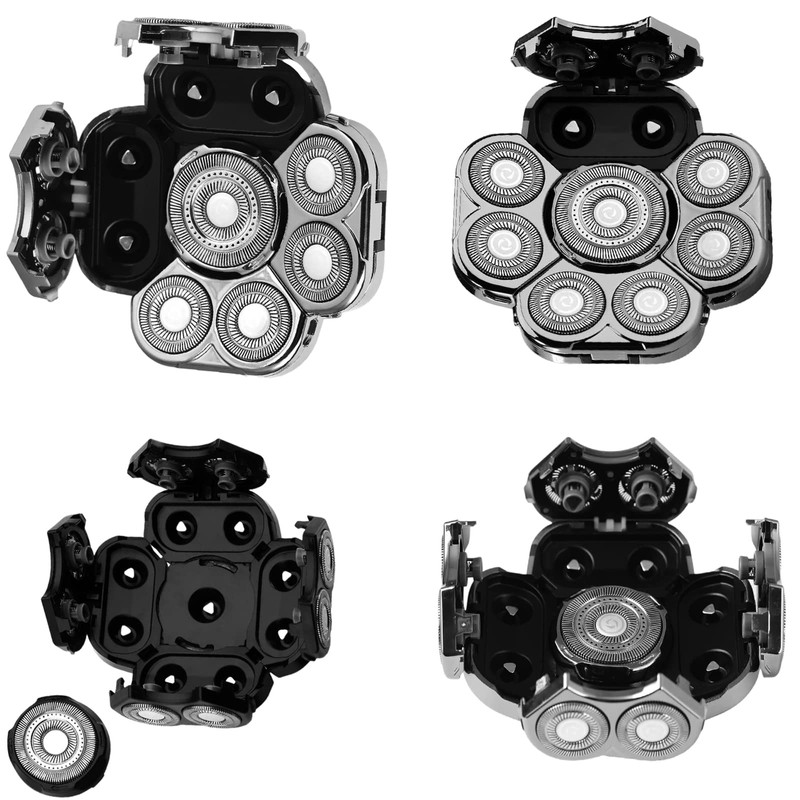Magnetic Head Shaver Replacement Heads 7 Double Ring Waterproof Rotary