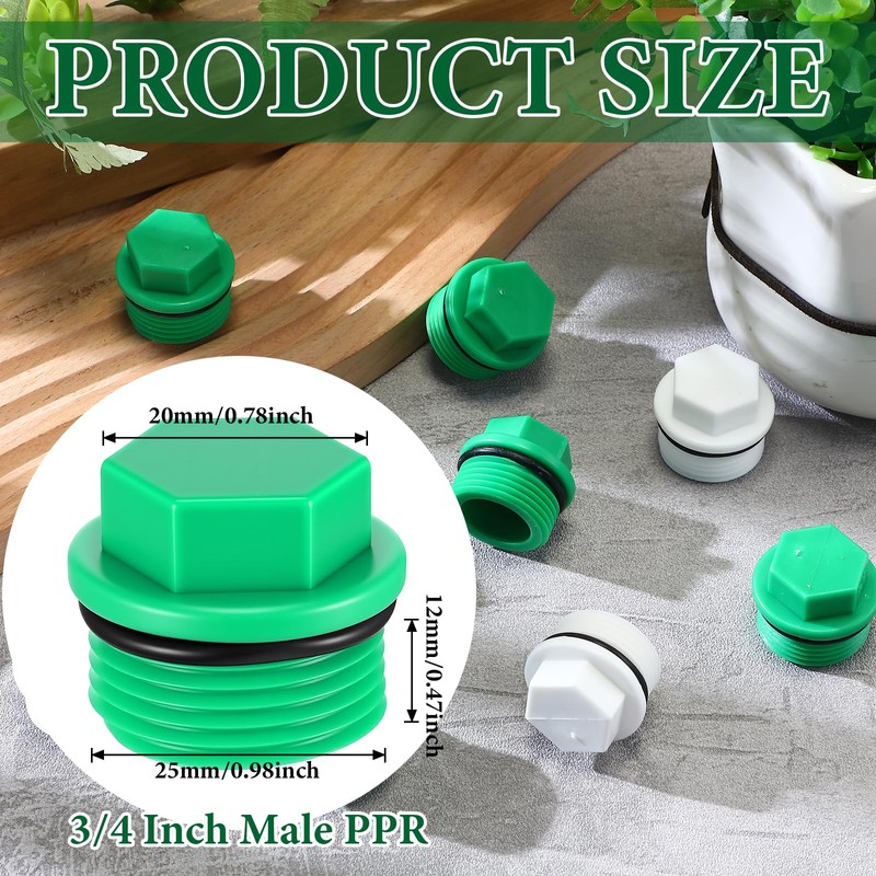 10 Pieces 3/4 Npt Plug Male Thread Ppr and Garden