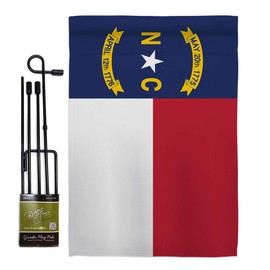 Ornament Collection GS191534-BO North Carolina Americana States Impressions Decorative Vertical 13" x 18.5" Double Sided Garden Flag Set with Banner Pole Included Printed in USA