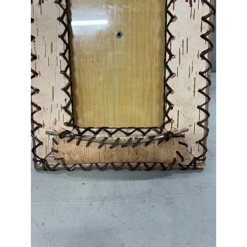 Birch Bark Picture Frame 5x7 Canoe, Pine cones BWCA