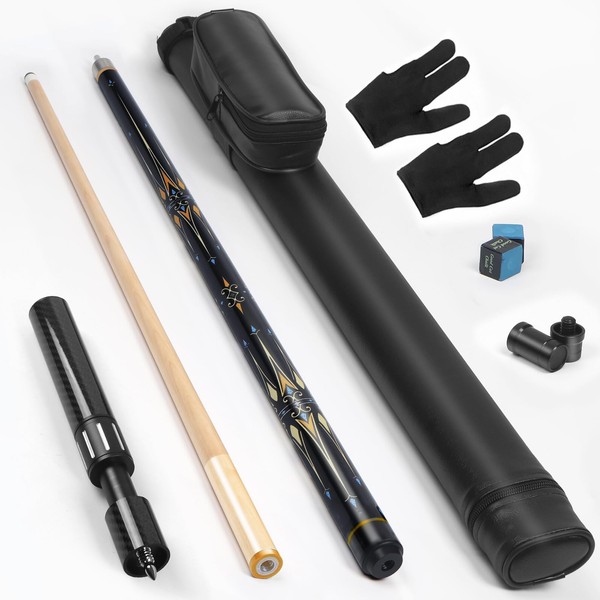 lotmusic Premium Pool Stick with Telescopic Fiber Extension Cue,58 Inch