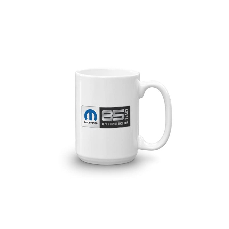 Mopar 85th Anniversay Logo 15 oz Ceramic White Mug