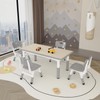 LulliSpace Kids Study Table and 4 Chairs Set,Height Adjustable Table