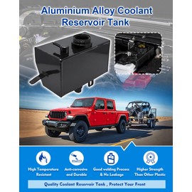 Aluminium Alloy 68364312AC Coolant Reservoir Tank, Front Engine Coolant Expansion Tank Compatible with Jeep Wrangler JL JLU 2018-Present, Gladiator JT 2.0&3.6L 2020-Present Coolant Expansion Bottle