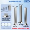 Cvter Glass Railing Post, No-Punch Heavy-Duty Glass Railing with Spigot