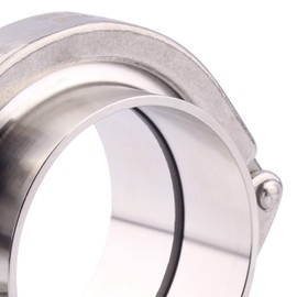 DERNORD Stainless Steel Tri-clamp (Tri-clover Clamp) + 2 Pcs SUS304 Sanitary Pipe Weld Ferrule + FKM Gasket (2.5 Inch)