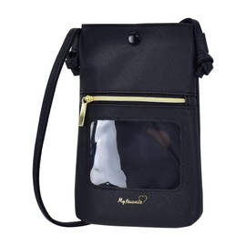 Pseg act0007 Shoulder Bag, Mini Bag, Cross-body Smartphone Pouch, Shoulder Pouch, Goods, Push Activity, Mini Shoulder with Clear Window, Black