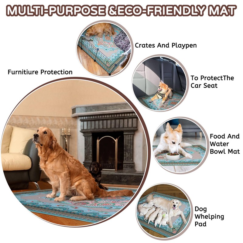 Aitmexcn Washable Pee Pads for Dogs, 2Pack Super Absorbent Reusable