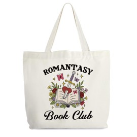 Book Club Gift Tote Bag for Women, Floral Book Canvas Tote, Book Lover Gift Bag, Bookish Library Book Bag, Reading Shoulder Bag Gifts for Book Lovers Bookworm Librarian -55