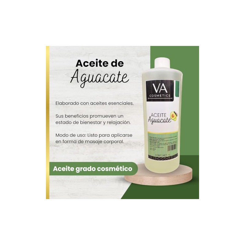 Aceite Masajes Aguacate Corporal Profesional Spa 1Litro VA